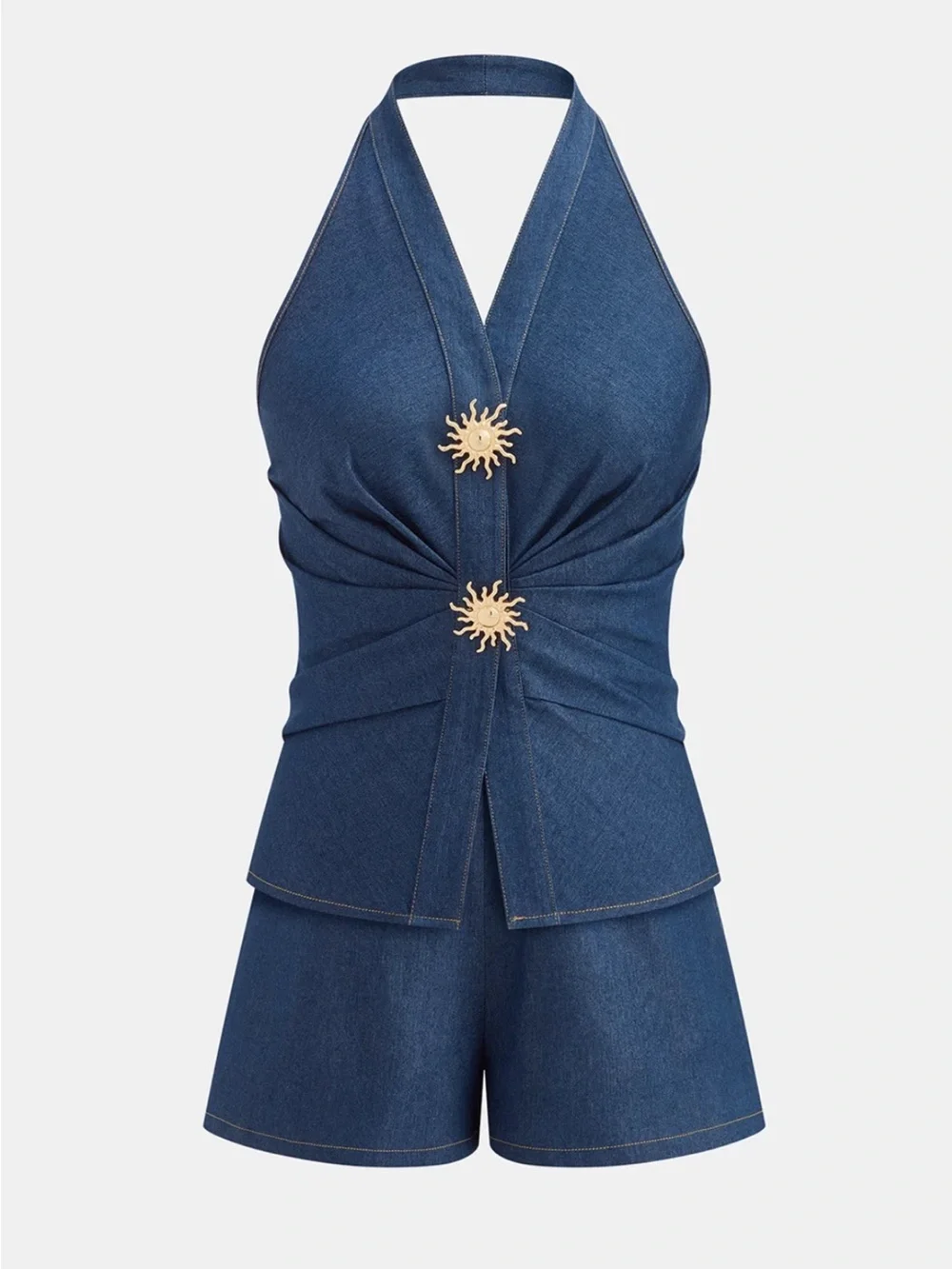 Commense Cotton Blend Halter Vest & Shorts Set Size XL NWT